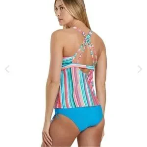 next Swim Nwt Next Tavarua Stripe Tankini Top And Bikini
